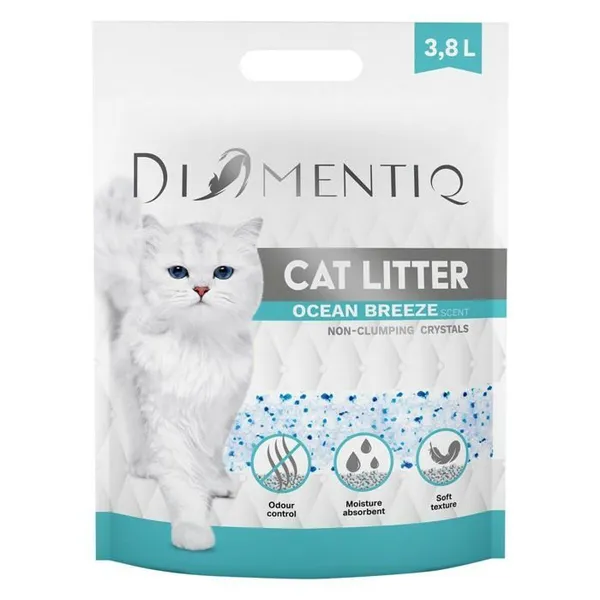 Diamentiq Ocean Breeze - Litière pour chats - 3 8 l (Absorption rapide, Antibactérien, 1.50 kg), Litière pour chat