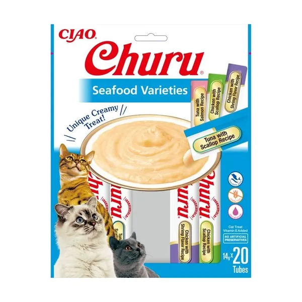 Inaba Churu Snack Avec Une Variété De Recettes De Fruits De Mer Pour