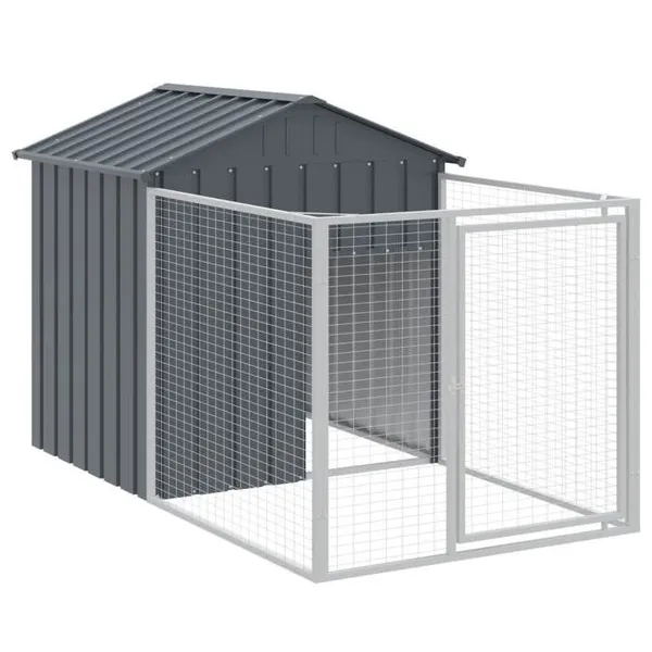 Niche pour chien - UU - avec cour - anthracite 117x201x123 cm A92