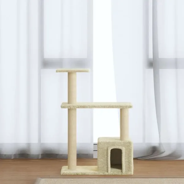 Arbre à chat - vidaXL - Sisal Crème - 70 cm - Griffoirs - Maison Douillette