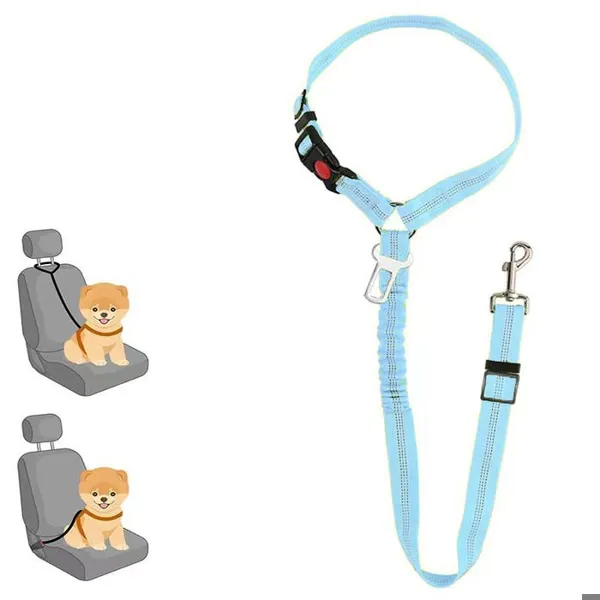 Ceinture de sécurité pour chien - Phoesky - Réglable - Boucle en métal - Élastique réfléchissante - Attache de voiture