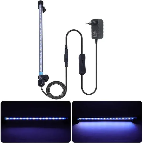 Eclairage Aquarium LED étanche à leau LED Poisson Dragon Lumière Déclairage Bleu & Blanc 37cm