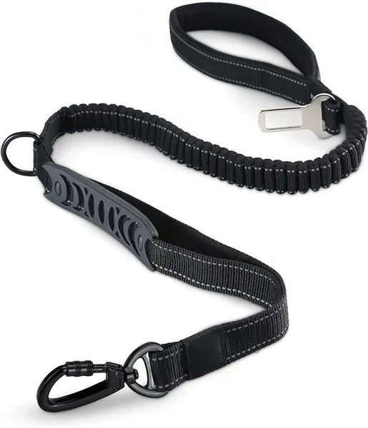 Laisse pour Chien Solide avec Poignée Rembourrée Corde Anti-Traction Laisse de Dressage Élastique pour Moyens et Grands Chiens e