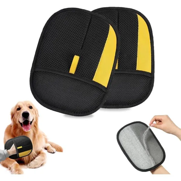 Lot de 2 gants de toilettage électrostatiques double face pour lépilation des poils danimaux-UISAVE