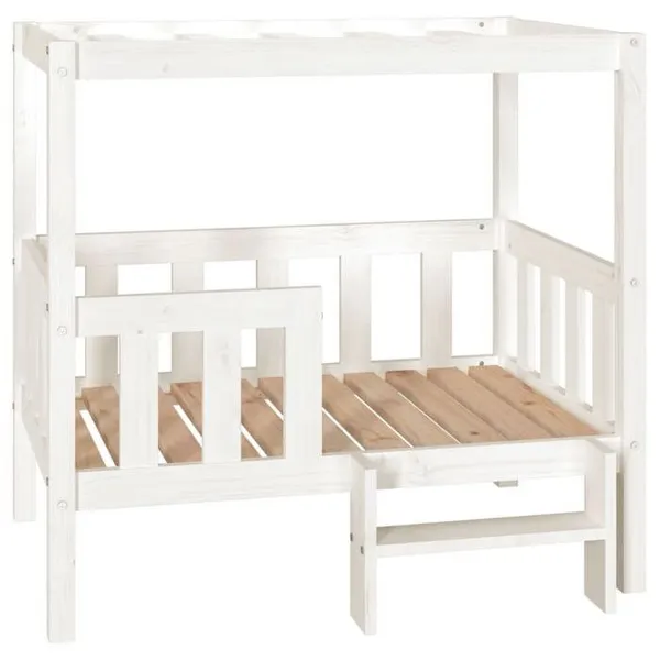 Lit pour chien panier canapé confortable 95,5 x 73,5 x 90 cm bois de pin solide blanc 02_0043049