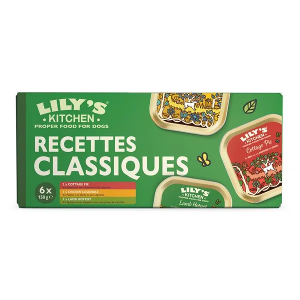 Lily's Kitchen pour chien adulte – Recettes classiques 6x150g - Multipack  (Lot de  4)