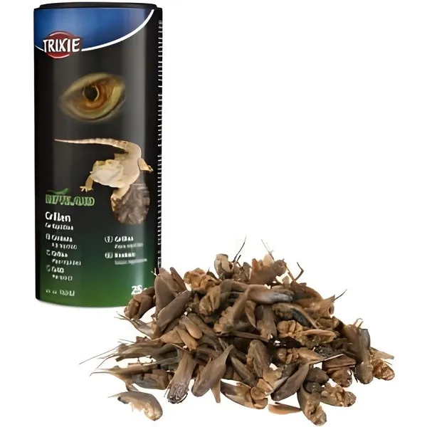 Grillons séchés 25 gr, pour reptiles.