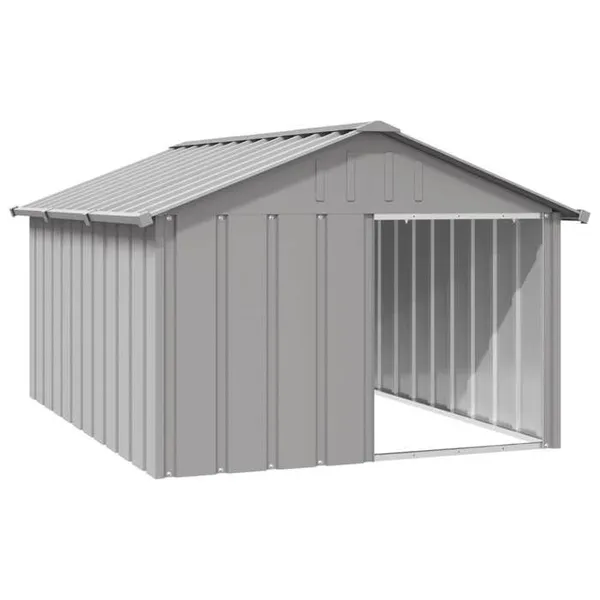 Niche pour chien - vidaXL - Acier galvanisé - Gris - 1165x153x815 cm