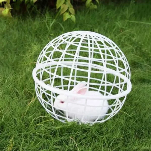 Cage Poules - Non spcifi - Mobile en PVC - Extrieur - Blanc - Forme de Boule Blanc Blanc POULAILLER