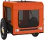 vidaXL Remorque de Vélo pour Animaux de Compagnie, Chariot à Vélo pour Chien avec Roues, Poussette de Chien, Orange et Noir Tissu Oxford et Fer