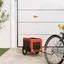 vidaXL Remorque de Vélo pour Animaux de Compagnie, Chariot à Vélo pour Chien avec Roues, Poussette de Chien, Orange et Noir Tissu Oxford et Fer