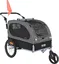 VEVOR Remorque de Vélo Chien Pliable Charge 40 kg Poussette d'Animaux de Compagnie 2en1 Cadre Facile à Plier avec Roues à Dégagement Rapide, Coupleur de Vélo Universel, Réflecteurs, Drapeau, Noir/Gris