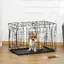Cage caisse de transport pliante pour chien en métal noir 91 x 61 x 67 cm