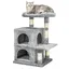dibea Arbre à gratter, Arbre à Grimper, griffoir pour Chat, Arbre à Chat, Hauteur 80 cm, Couleur Gris Clair