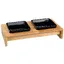 Gamelle double Trixie en céramique/bois pour chien et chat - capacité : 2×0,2L, L28×l15×H5cm