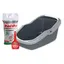 PeeWee EcoMinor Bac à litière anthracite/gris pour chat - Maison de toilette pour chat