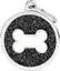 Médaille à graver Shine grand cercle noir os blanc 