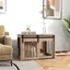 Cage caisse pour chien animaux intérieur porte coulissante métal effet bois dim. 57H x 80L x 54l cm