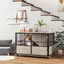 Cage pour chien intérieur table dappoint 100 x 60 x 68 cm niche 3 portes verrouillables  aspect bois noir
