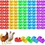 Xiumeso 100pcs Bague Poule Anneaux de Jambe dIdentification 16 mm 5 Couleurs Anneaux de Jambe Multicolor MEDAILLE DIDENTIFICATION