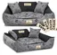 Panier pour chien KINGDOG 100x75 cm personnalisé imperméable os noir