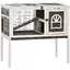 Clapier à lapins cage lapin intérieur avec bac amovible 2 portes verrouillables échelle 90 x 53 x 87 cm café
