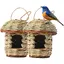 Nichoir Oiseaux Tissé 2 Volières Suspendues Jardin Nid Artificiel Mandarin Perroquet Canari Sauvage