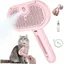 Brosse Chat Vapeur avec Bouton de Dverrouillage Rechargeable Brosse Vapeur Chat pour Poils Longs et Courts Chats multicolore BROSSE