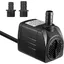 Pompe Eau Submersible 1500LH Ultra Silencieuse 25W Pompe de Fontaine avec 2 Buses et Cordon de 5 Pieds VHV