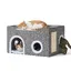 Relaxdays grotte pour chat H x L x P : 34 x 60 x 40 cm griffoir balle de jeu 2 coussins pliable grise