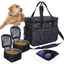 Sac de voyage pour chien - ULISEM - Compartiments - Mangeoire pliable - Abreuvoir - Noir