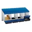 Pondoir pour Poules Nichoirs 4 cases avec perchoir et Quatre bacs de recyclage des œufs- Antirouille /Étanche/ Ventilé - Bleu