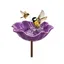 Mangeoire à Oiseaux Forme Fleur Violette - Bac à Eau pour Jardin - Ø 15 cm H 65 cm