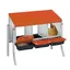 Pondoir pour Poules Nichoirs sur pied 3 cases avec perchoir antirouille et Triple bac de recyclage des œufs-Orange