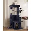 Arbre a Chat Solide avec Grande Base Niches Plateforme Peluche JouetsArbres à Chat Hauteur 127cm pour Grands Chats(FC50Gris