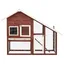 @FRENCH Clapier Moka et blanc 140 x 63 x 120cm - Bois de sapin massif - Maison Lapin Enclos 41033