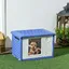 Niche pour chien extérieure en plastique maison pour chiens avec bouches daération bleu et blanc