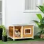 Niche pour chien extérieur maison chien intérieur en bois avec toit ouvrant et fenêtre 855L x 62l x 60H cm orange