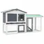 @FRENCH Clapier large dextérieur - Pour 10 Animau x - Gris et blanc 145 x 45 x 84cm - Bois - Maison Lapin Enclos 66986