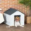 Niche pour chien chenil à lextérieur en PP blanc pour chiens de petite et moyenne taille - 65 x 757 x 63 cm