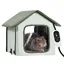 Maison Chat Surélevée Chauffante-VEVOR-Niche Chat Extérieur avec Coussin Chauffant Température Réglable-pour Rester au Chaud-S