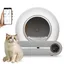 Litière Autonettoyante pour Chat 65 L avec Déodorant Ionique Litière Automatique pour Chat Contrôlé par APP Moniteur de Santé