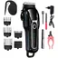 Tondeuse professionnelle pour chien sans fil kit de toilettage faible bruit cran LCD pour poils longs et couleurs multiples YYV