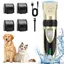 Tondeuse Chien Professionnelle Sans Fil Tondeuse Chien Poil Long Epais avec Ecran LCD et 4 Peignes de Limite Tondeuse Animaux