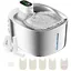 Fontaine a Eau Chat INOX s Fil en Acier 4L Fontaine pour Chat avec Capteur Autatique Ultra Silencieux avec Batteri FONTAINE A EAU