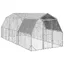 vidaXL Poulailler avec toit 2,5x6x2,25 m acier galvanisé, poulailler de promenade, enclos à poules accessible, cage à poules