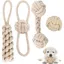 Corde à mâcher pour chien avec balle nouée lot de 4 jouets à mâcher pour petits chiens et chiots de taille moyenne jouet pour