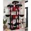 Arbre à chat gothique XXL - JOZSI - Arbre Gothique 204 cm3 Perchoirs2 Niches2 PaniersHamacStable pour 3-5 Chats (F80Gothique)