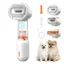 Brosse aspirante pour chien 4 en 1 : brosse autonettoyante peigne à sous-poil outil de toilettage anti-mue peignage - Blanc