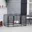 Parc enclos modulable acier 4 panneaux et 1 porte pour chiens lapins petits animaux intérieur et extérieur 125L x 80l x 70H cm